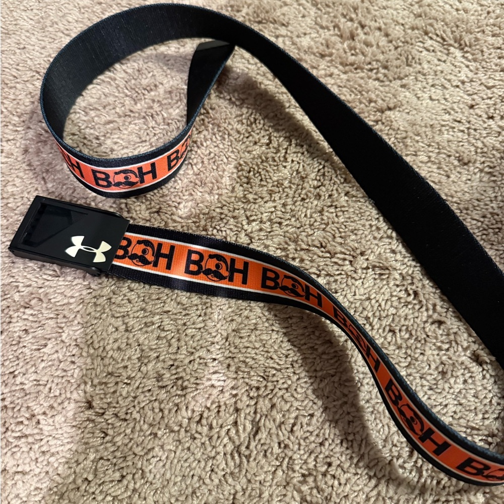 Under Armour Black and Orange Logo Belt